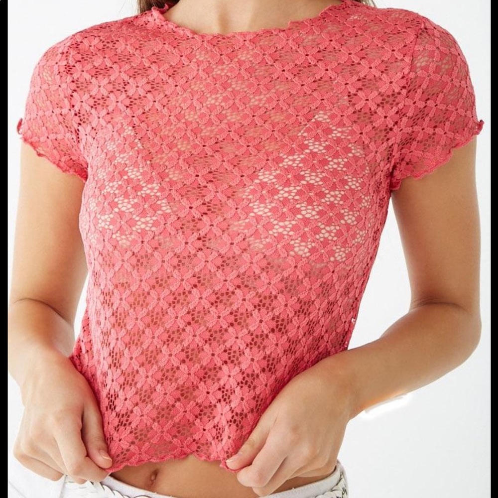 Forever 21 lace floral top, never worn with tags
